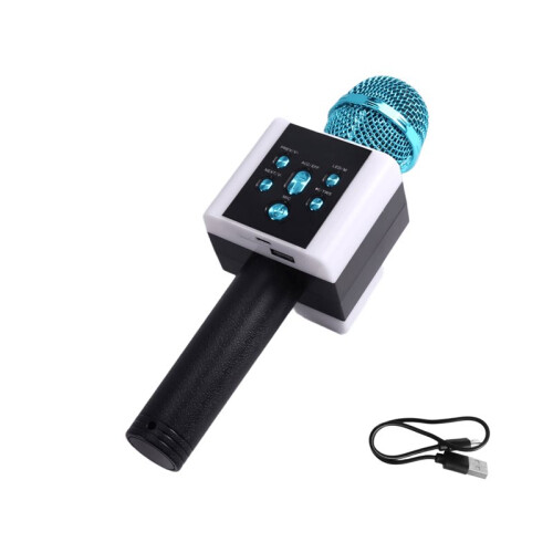 Microfono Karaoke  Wireless Portatile con Supporto per Scheda TF e Luci LED, Ideale per Feste, Viaggi e Come Regalo.