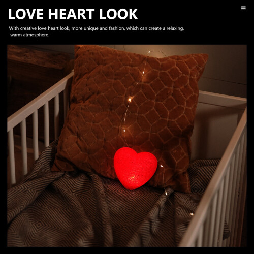 Red Heart-Shaped LED Table Lamp 1