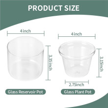4X Maceta de Riego Automático de 4 Pulgadas, Maceta para Violeta Africana, Jardinera de Vidrio con Riego Inferior para Plantas de Interior y
