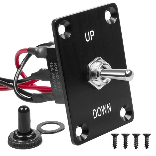 Button Rocker Toggle  Self Reset 6 Pin 3 Position /Down Power Transfer with Plate & Waterproof Cap