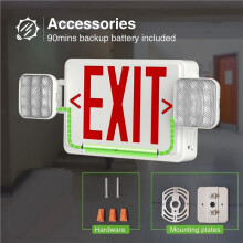 Segnale di Uscita A LED con Luci di Emergenza, Luci di Uscita di Emergenza A LED Regolabili con Batteria di Backup, Segnale di Uscita per Aziende