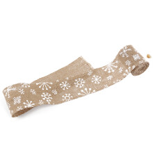 2Metersierlint Van Burlap Met Sneeuwvlokken Voor Kerst En Feest