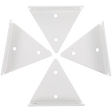 4Sets Witte Metalen Voor Wandplanken, Driehoekig En Stevig