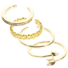 4St Metalen Dames Ring Set Verstelbaar Elegant