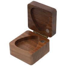 1Guitar Pick Carrying Case Compact Koffiekleurig Houtdesign