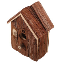 1Houten Vogelhuisje Donkerrood Decoratieve Nestkast Voor