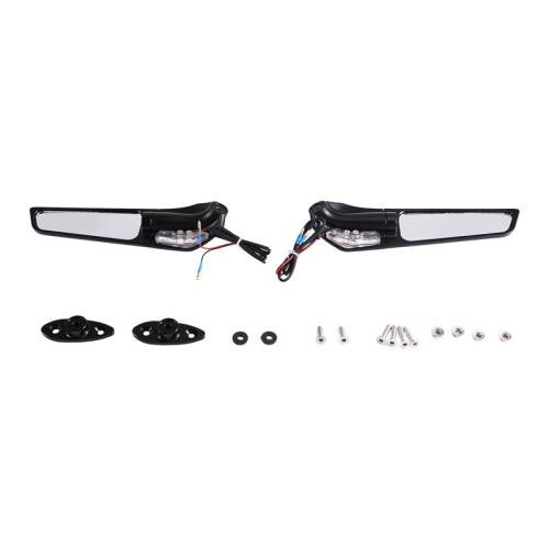 Motorcycle Accessories Wind Wing Mirror Adjustable Rotating Rearview Mirror with Light for  YZF R6 1999-2016