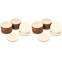 100 Stuks Houten Cirkels Onvoltooide Ronde Uitsparingen Voorgeboorde Tags Plakjes Houten Schijven met Gaten Hangers (4 Inch)