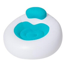 (Blue, Multicolor) Living Room Inflatable Flocked Heart-Shape Lounger Selfie Prop Portable Air Chair Single Sofa - Pink