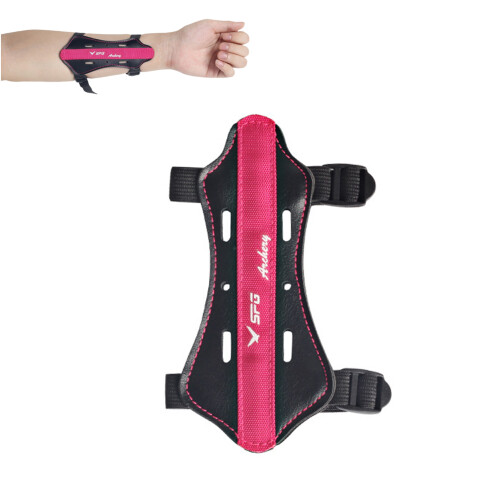 (Red) Kids Adjustable Archery Arm Guard - Lightweight Protector 1
