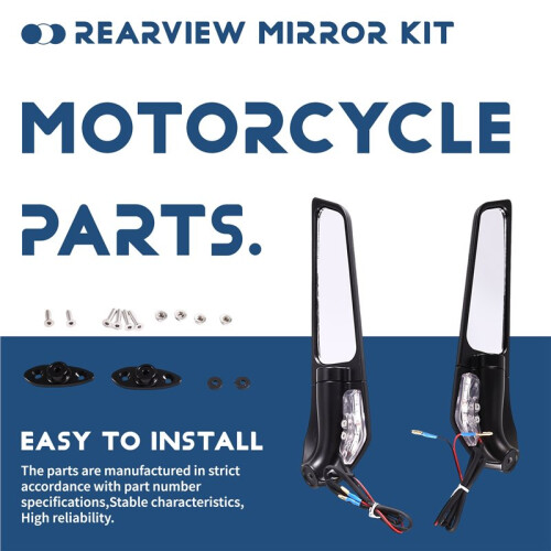 Motorcycle Accessories Wind Wing Mirror Adjustable Rotating Rearview Mirror with Light for  YZF R6 1999-2016 1