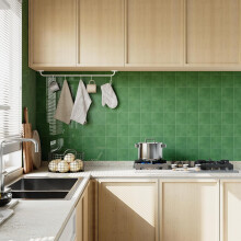 Self-Adhesive Vinyl Wall Tiles for Kitchen Green 0.52 m² — kitchen wall decor, waterproof pvc panels
