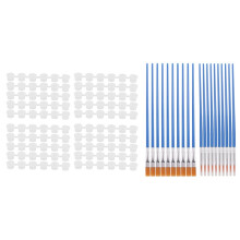 20 Strips 120 Pots Empty Paint Strips and 20 Pieces Paint Brushes,Paint Cup Clear Plastic Storage Containers,3Ml/0.17Oz