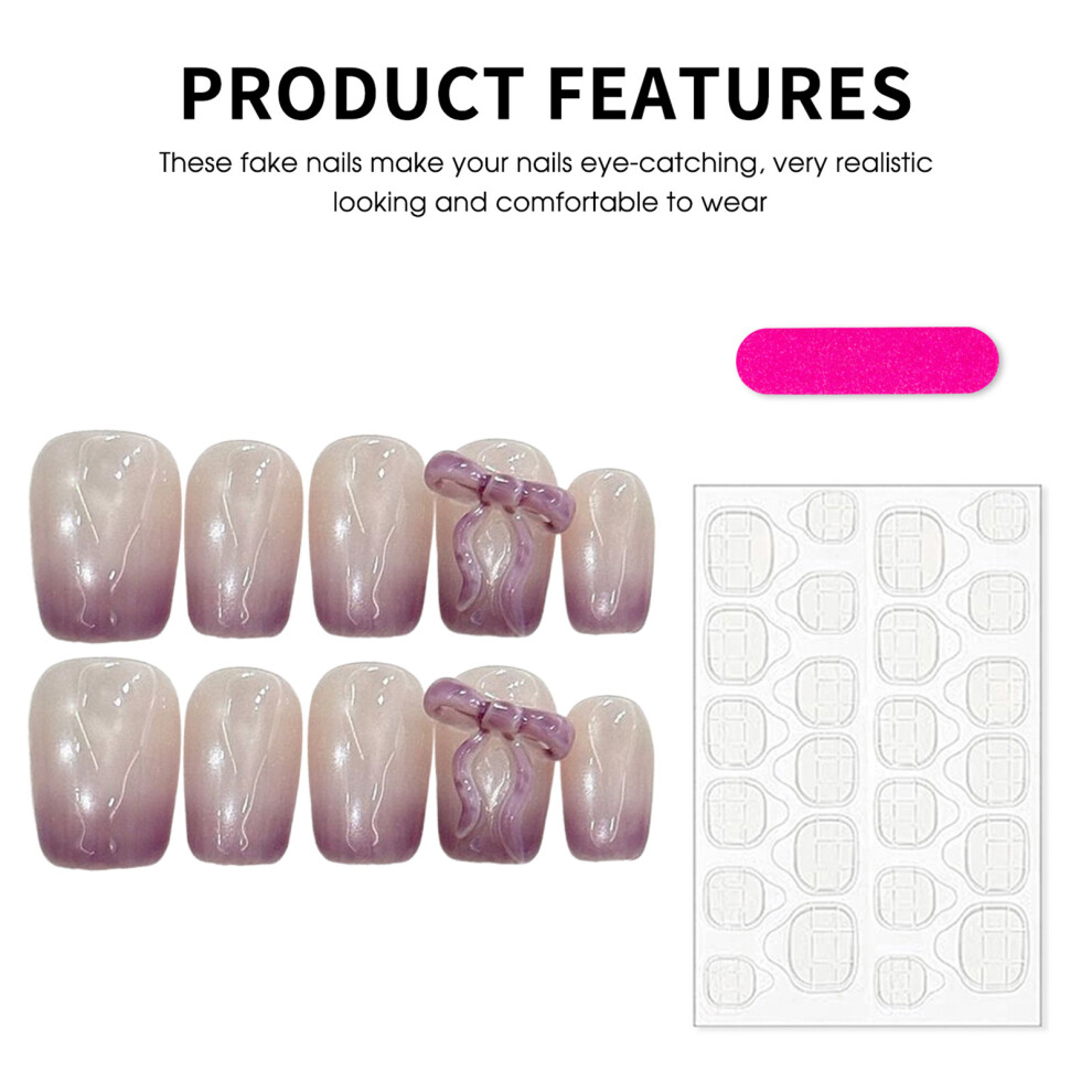 Phui-Pet-Supplies (Ultra Short Ladder) Mauve Tip Cat Fake Nails - Easy Apply Stage Wear