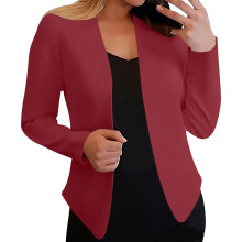 Kukoosong Blazer für Damen, Business Casual, langärmelig, offener Anzug, Anzugjacken