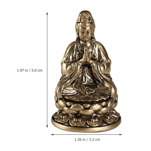 Gouden Messing Avalokitesvara Statue Decor Voor Thuis En Bureau 1