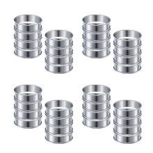 32 Stück 4,1 Zoll Muffin Tortenringe Doppel Tortenring Edelstahl Runde Ringform für Hausmannskost Backwerkzeuge