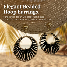 (Black Gold) Lightweight Tortoiseshell Tassel Earrings for Women