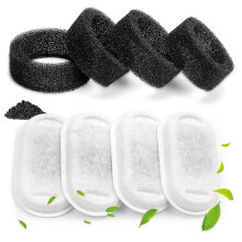 24 Stücke Katzenbrunnenfilter Hundebrunnenfilter Ersatz für 67Oz / 2L Haustier Trinkbrunnen Edelstahl