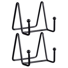 unbranded 2 Pcs Plate Display Stand Top Tabletop Easel Easels for Painting Black