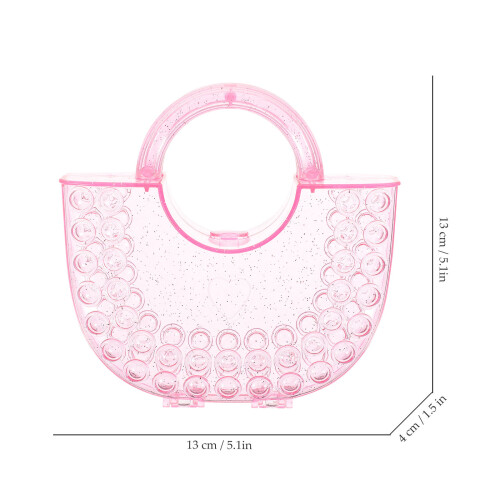 Schattige Roze Plastic Handtas Sieraden En DIY Opslag 1