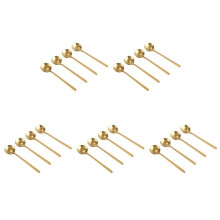 20 Stueck Runde Kaffeeloeffel Edelstahl Teeloeffel Zucker Dessert Loeffel Eiscreme Suppenloeffel Kueche Zubehoer (Gold)