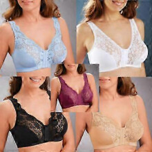 (4XL, 5Colors(5pcs) Bras For Women No Steel Ring Front Closure Bra Comfortable Everyday Bralette