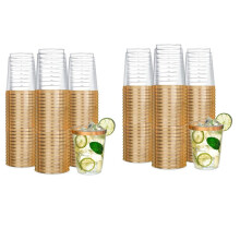 100 StüCk Kunststoff-Weinbecher, Klare Einweg-WeingläSer, Kunststoff-WeingläSer, Klare CocktailgläSer, Einweg-Becher