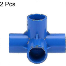 4 Way elbow fitting for furniture with 20mm PVC in blue