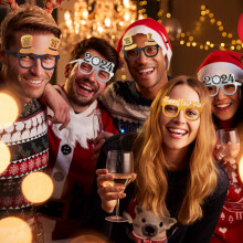 9St Nieuwjaarsfeestbrillen 2024 Papieren Brillen Mix Voor Fotos