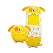 (Multicolor/Brown) 2 in 1 Happy Nappers Plush Cat & Dog Sleeping Bag Dusty Yellow 137cm Kids Gift