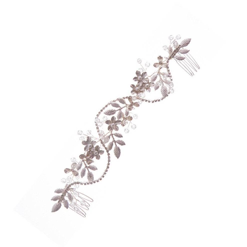 Roc-Electron Bride Wedding Hair Comb With Leaf & Flower