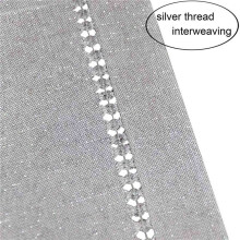 3X Sciarpe da Comò Runner da Tavolo da Pranzo Orlate A Mano, Intreccio di Fili D'Argento (Grigio Chiaro, 12 x 72 Runner)