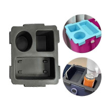 (Rose Red) Outdoor Storage Rack Capacity Snack Container Tray With Cup Holder Multiple Compartments For Bogg Bag Easy To For On-the-go