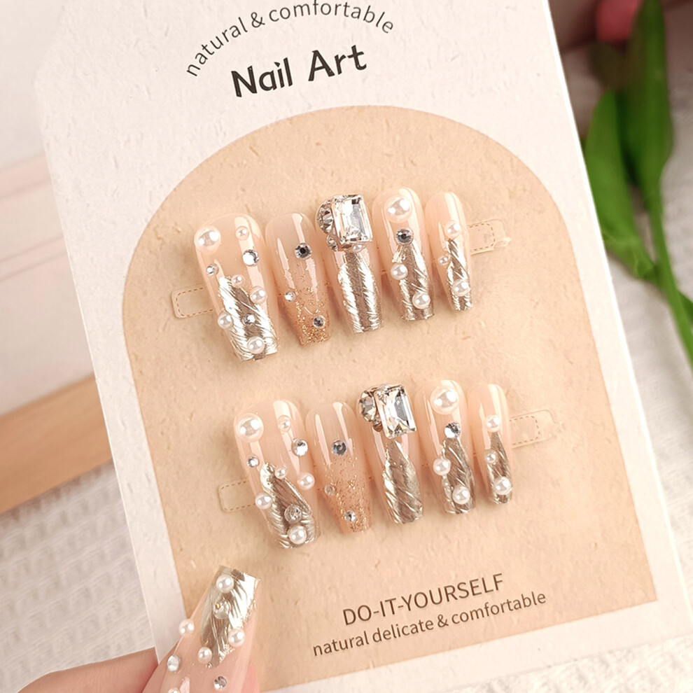 Dachuang Beauty (Xs) Rhinestone Fake Nails For Women - Salon Manicure