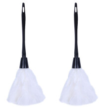 2pc Spolverino Moda Turchia con Strumento di Pulizia Manico In Plastica Nera (Bianco) 35 cm