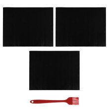 4St Silicone En Glasvezel Barbecue Pads Voor Efficiënt Grillen