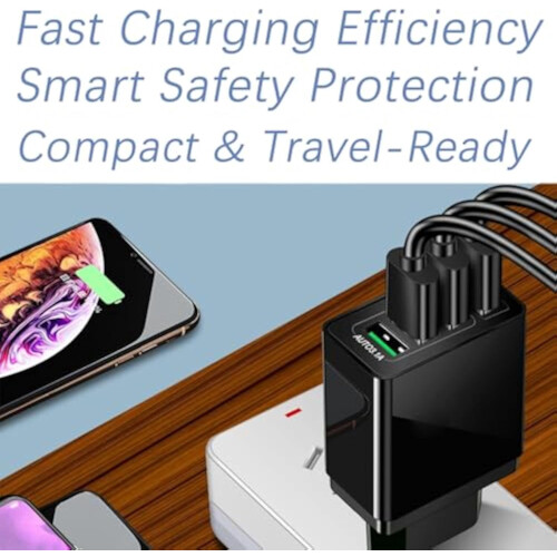 Hyper Charge Pro 4-Port QC 3.0 Charger Hub with Smart Power 1