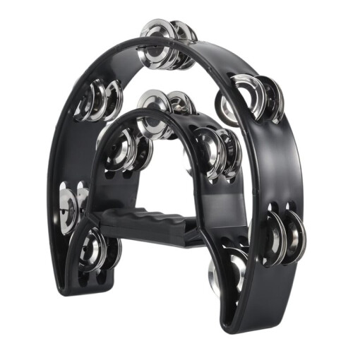 Compact Double Half Moon Music Tambourine Percussion Tamborine Drum Durable