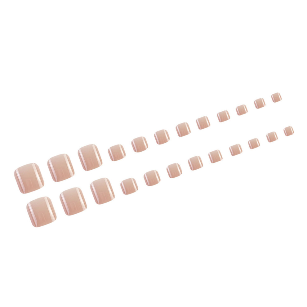 Reach-Tools Glossy Nude Fake Nails, Square Tips For Travel & Dating