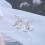 Bohemian Crystal Bow Drop Earrings Silver Blue CZ Pearl 4