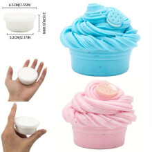 (Matches the image) 2.03oz Super Soft Fluffy Butter Slime DIY Fake Cake Non-Sticky Slime Charms Supplies Plasticine Modelling Birthday Gift for Kids