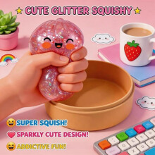 (Iridescent) Kawaii Dumpling Stress Ball Random Color 1pcs Smile Face Unique Steamer Base Squeezable Dough Ball Birthday Gift for Girl