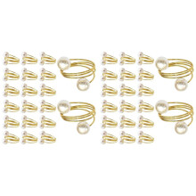 40Er-Pack Goldene Serviettenringe, Perlen-Serviettenring-Set, Metallfeder-Serviettenhalter, Tischdekoration, Serviettenring-Schnallen