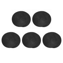 Round Braided Placemats Set of 18 Table Mats for Dining Tables Woven Washable Non-Slip Place Mats 15Inch Halloween Black
