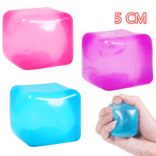 (Matches the image) Ice Cube Shaped Fidget Toy Square Stress Relief Ball Squishy Squeeze Toys for Anxiety ADHD Stress Relief Sensory Toys for Adults