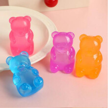 (Matches the image) Colorful Cute Bear Squeeze Toy Creative Soft Simulated Transparent Slow-rebound Decompression Toy