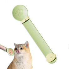 Cat Strip Feeder Portable Cat Spoon for Liquid Snacks Wet Food Squeezer Lickable Cat Snack Scoop for Cats Liquid Green