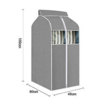 (Grey60x48x100) Meini Dust-proof Hanging Clothes Garment Bag Organizer Storage Cs