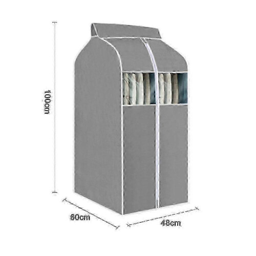 (Grey60x48x100) Meini Dust-proof Hanging Clothes Garment Bag Organizer Storage Cs